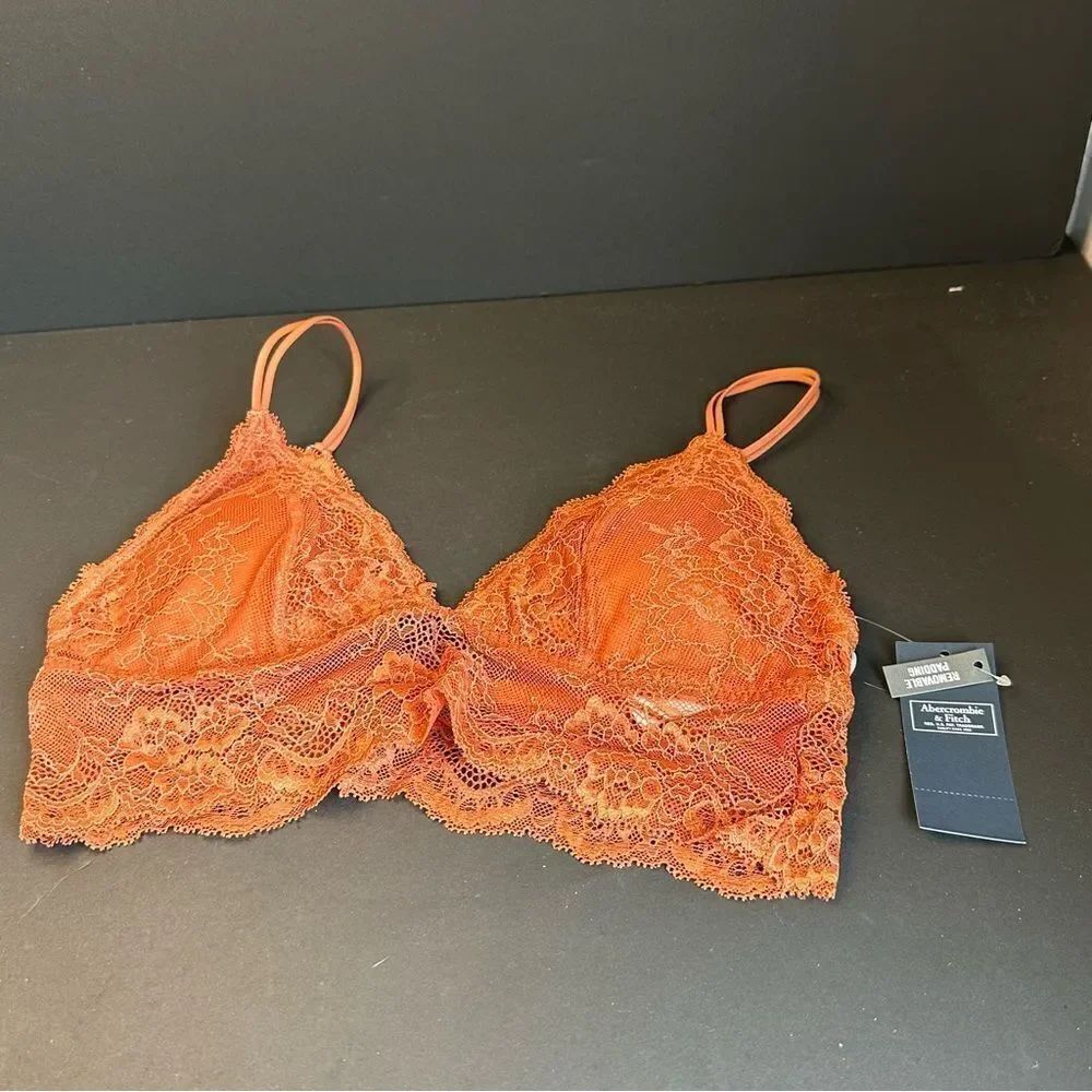 Abercrombie & Fitch Burnt Orange Lace Bralette NWT Size S